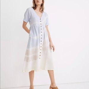 Madewell Tie-Dye Lightspun Button-Front Midi Dress